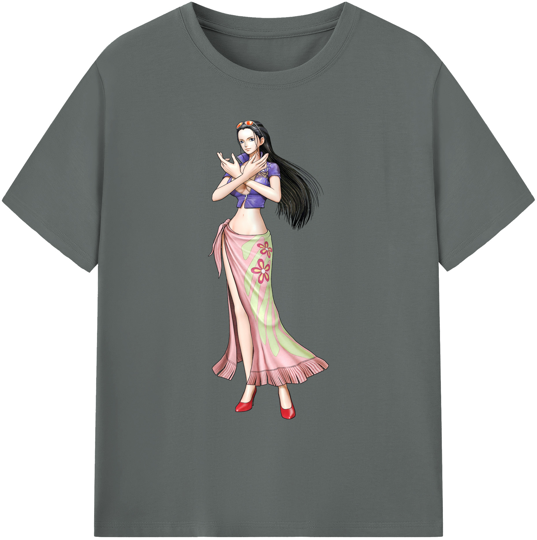 ワンピース ニコ・ロビン ONE PIECE Nico Robin 綿100％ メンズ半袖Tシャツ｜肌触りやわらか＆通気性